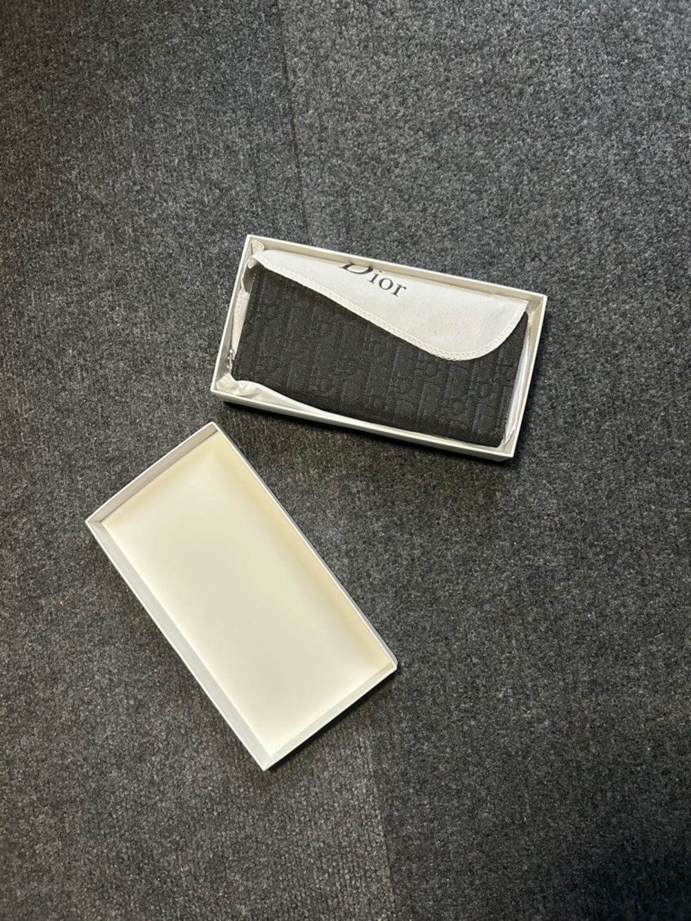 Dior Black Textured Men's Card & Key Holder